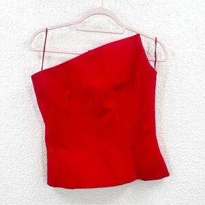 ZARA WOMAN NEW RED ASYMMETRIC BUSTIER TOP SIZE M